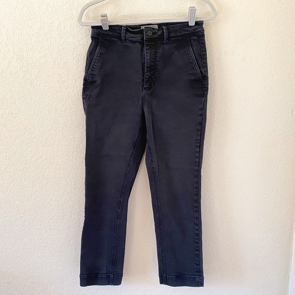 EVERLANE Womens Jeans High Rise Crop Slim Regular Ankle Black Size 8 Waist 30" - Picture 1 of 11